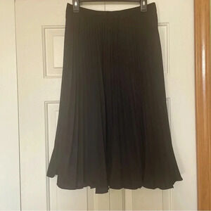Kate Kasin Black Pleated MIDI Skirt